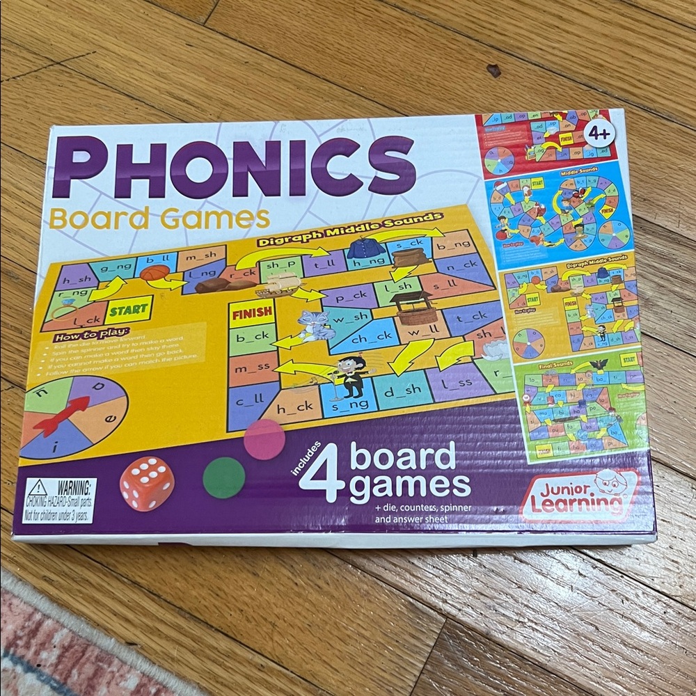 New  Junior Learning Phonics Board Games Set Homeschool